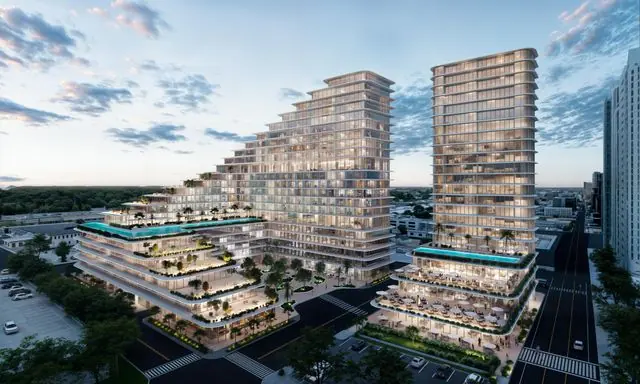 Dual brand hotel and residential tower, high rise and large scale