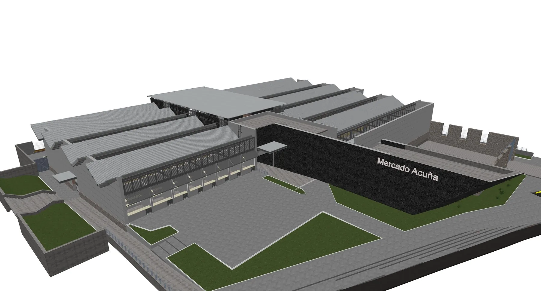 The architectural model of the market on its own.