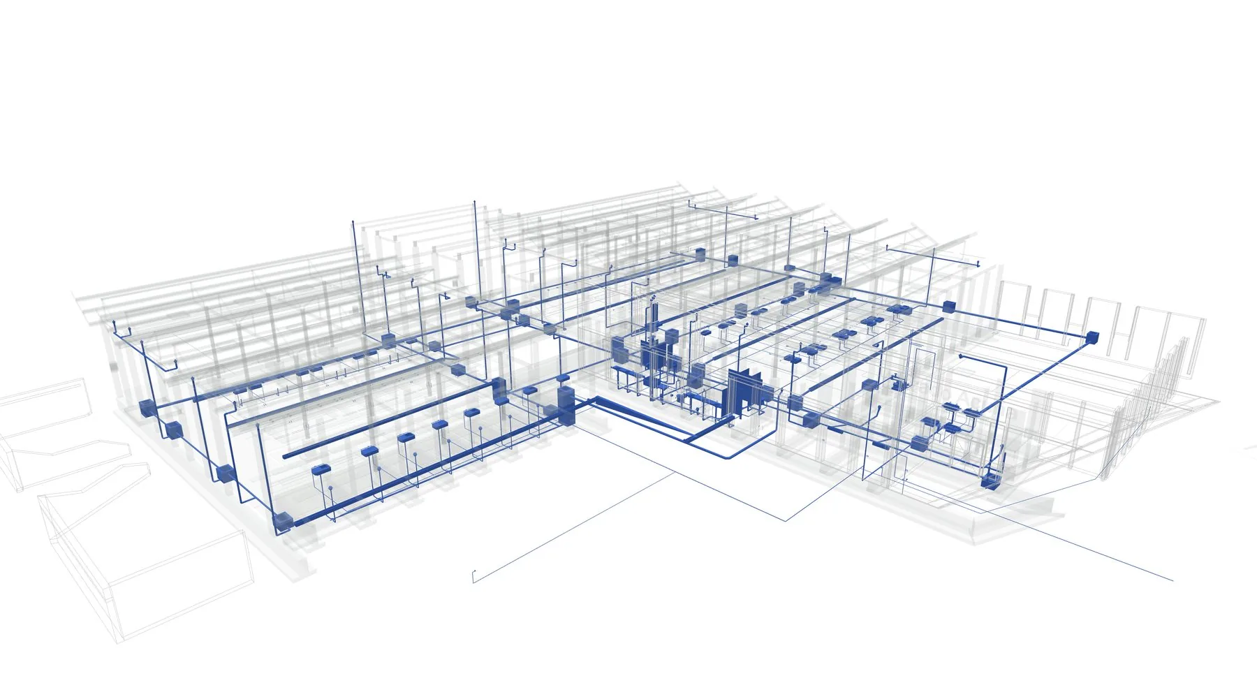 The mechanical and electrical services isolated from the market model.